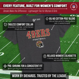 San Francisco 49ers Women's NFL Football Helmet Short Sleeve Tagless T-Shirt - Charcoal