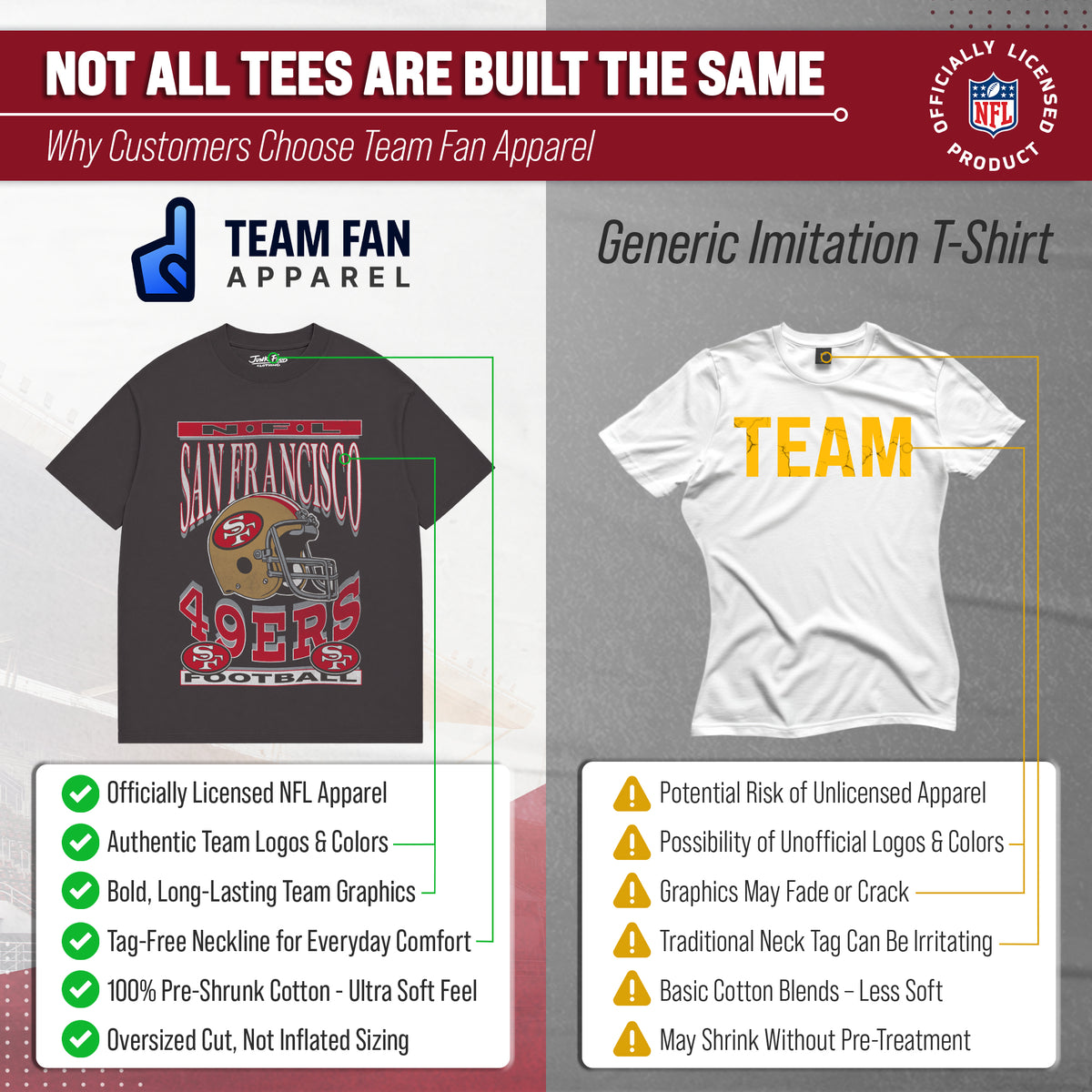 San Francisco 49ers Franchise Oversized Men's NFL Cotton Tee - Black