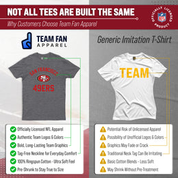 San Francisco 49ers Team Fan Apparel NFL  Adult Gameday T-Shirt - Sport Gray