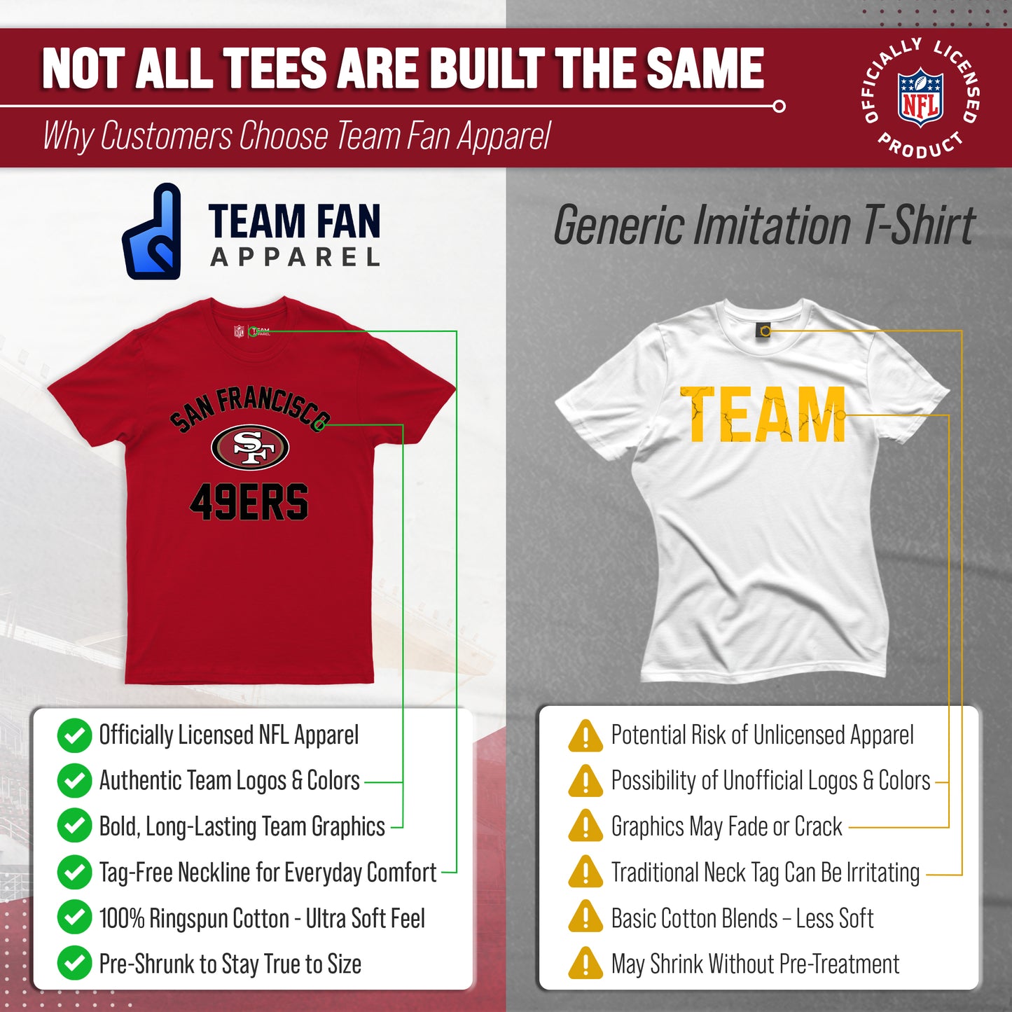 San Francisco 49ers Team Fan Apparel NFL  Gameday T-Shirt - Red