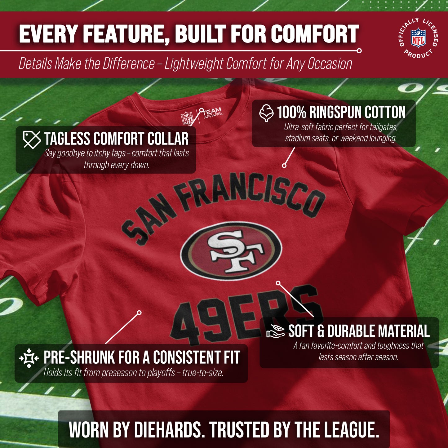 San Francisco 49ers Team Fan Apparel NFL  Gameday T-Shirt - Red