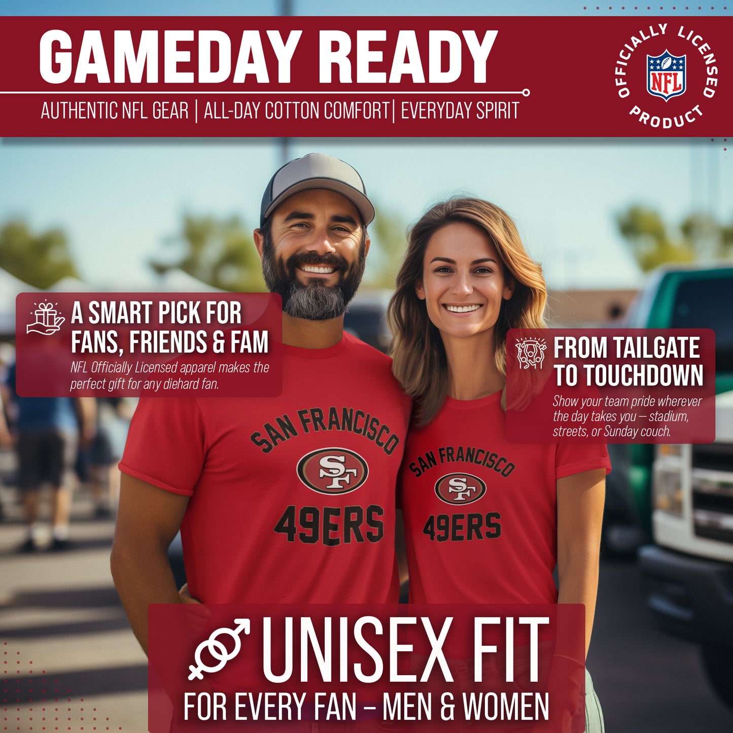 San Francisco 49ers Team Fan Apparel NFL  Gameday T-Shirt - Red