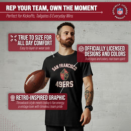 San Francisco 49ers NFL Adult Retro Gameday Unisex T-Shirt - Black