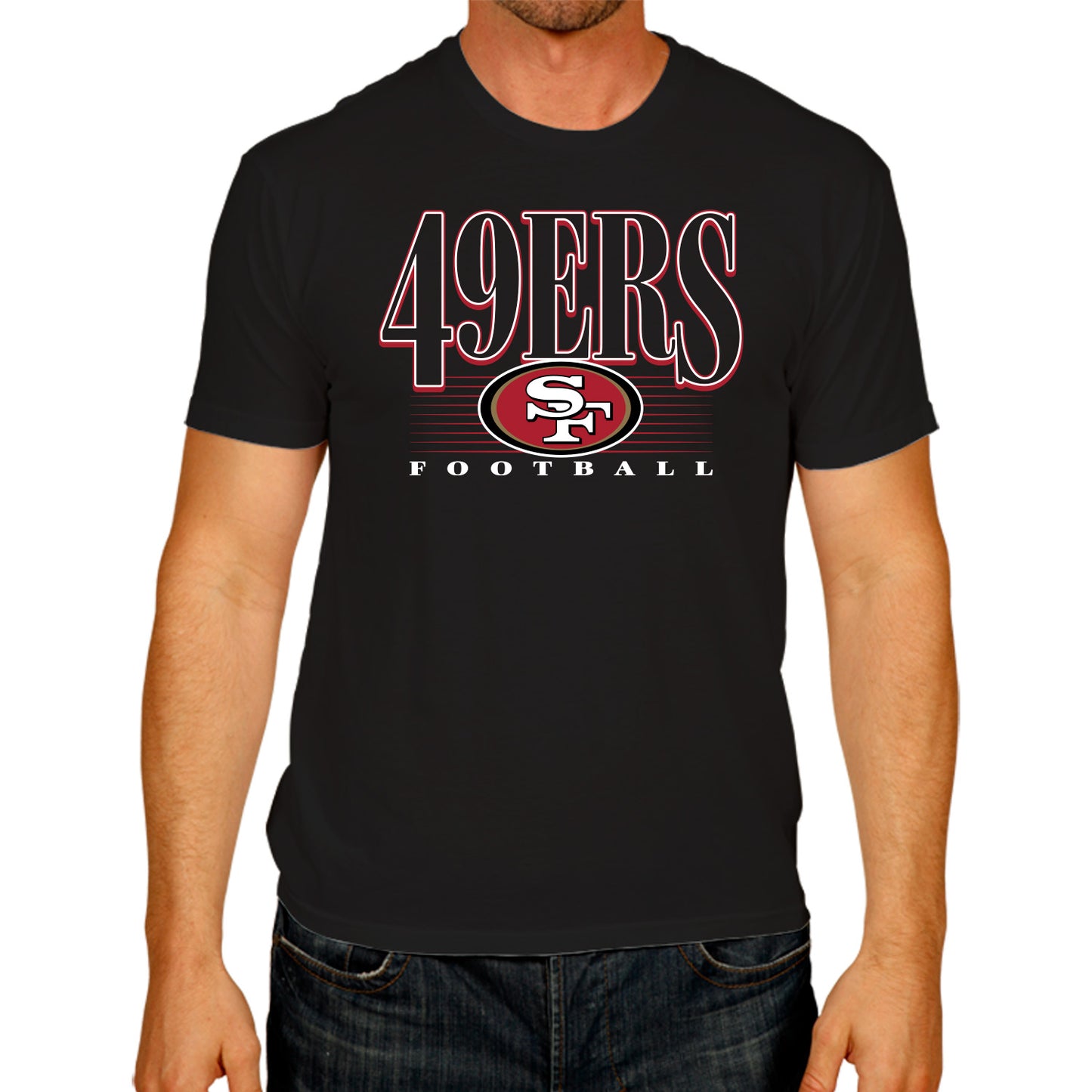 San Francisco 49ers NFL Adult Overtime Blueprint Tag-Less T-Shirt - Black