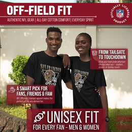 San Francisco 49ers NFL Adult Retro Triangle Unisex T-Shirt - Black
