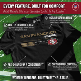 San Francisco 49ers Adult NFL Speed Stat Sheet T-Shirt - Black