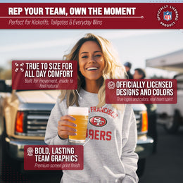 San Francisco 49ers NFL Adult Gameday Football Crewneck Sweatshirt - Sport Gray