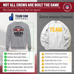 San Francisco 49ers NFL Adult Property Of Crewneck Fleece Sweatshirt - Sport Gray