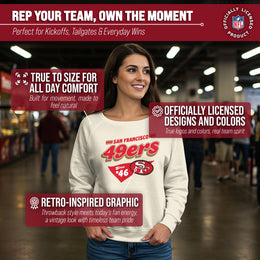 San Francisco 49ers NFL Womens Vintage Charm French Terry Slouchy Top - Birch