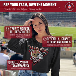 San Francisco 49ers NFL Womens Retro Triangle French Terry Slouchy Top- Raglan Sleeves - Heather Charcoal