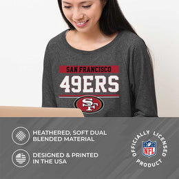 San Francisco 49ers NFL Womens Team Block French Terry Slouchy Top - Charcoal