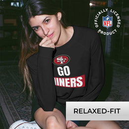 San Francisco 49ers NFL Womens Team Slogan Crew Neck - Black