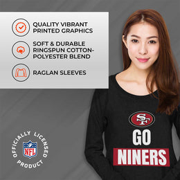 San Francisco 49ers NFL Womens Team Slogan Crew Neck - Black