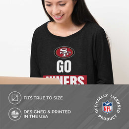 San Francisco 49ers NFL Womens Team Slogan Crew Neck - Black