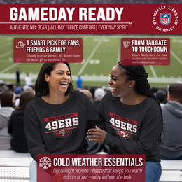 San Francisco 49ers NFL Womens Team Block French Terry Slouchy Top - Charcoal