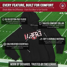 San Francisco 49ers NFL Adult Unisex Modern Endzone Soft Fleece Hooded Sweatshirt - Black