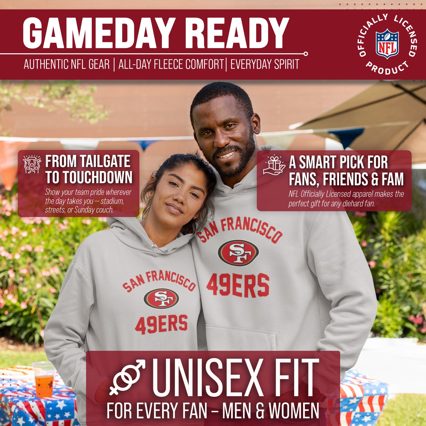 San Francisco 49ers Team Fan Apparel NFL  Gameday Hoodie - Sport Gray