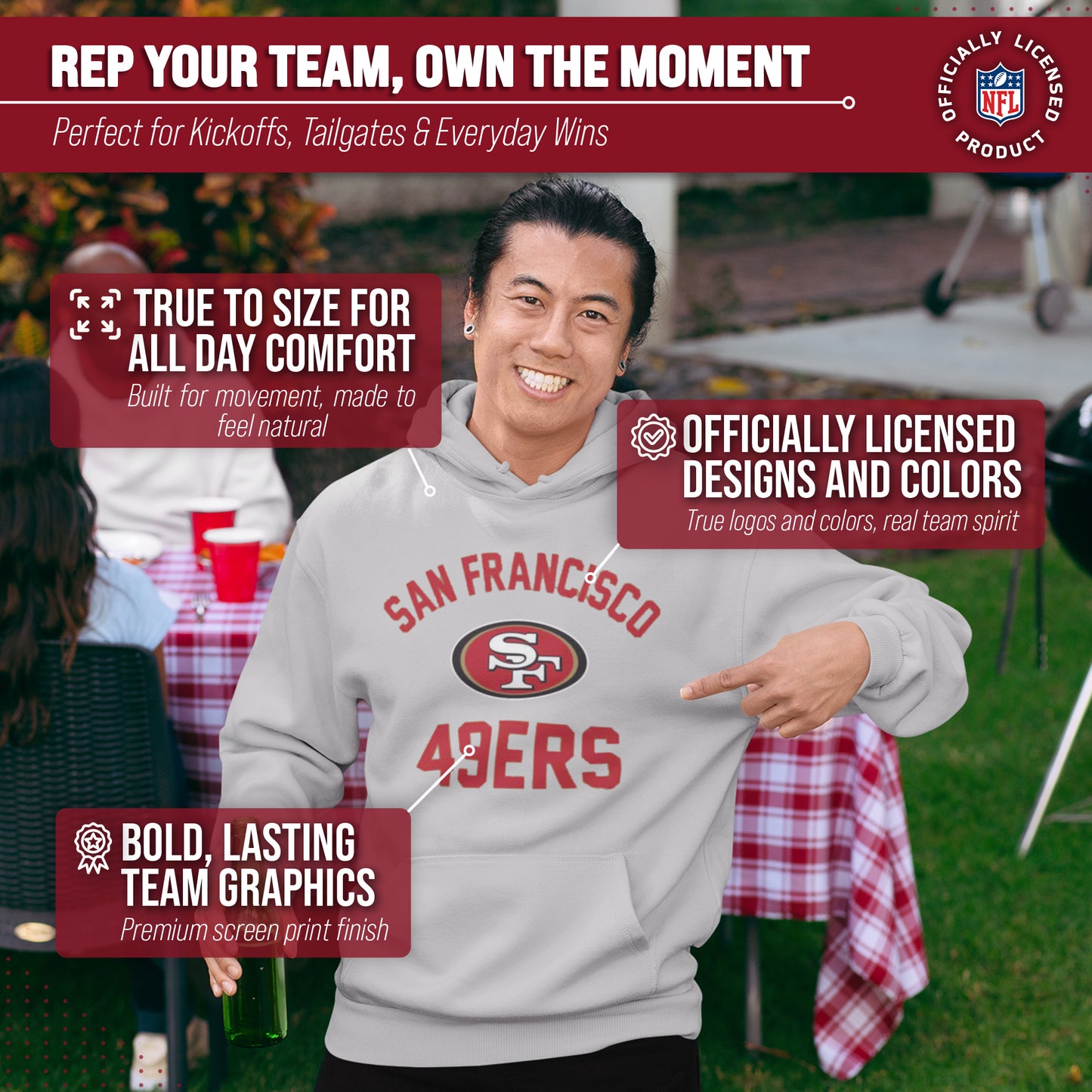San Francisco 49ers Team Fan Apparel NFL  Gameday Hoodie - Sport Gray