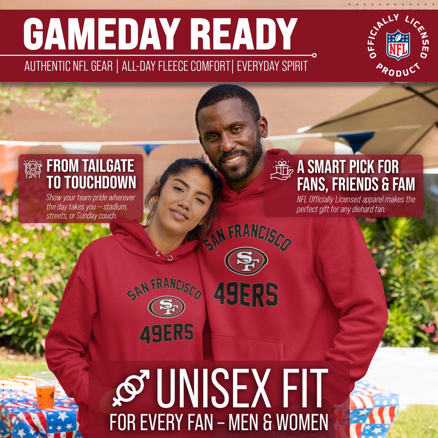 San Francisco 49ers Team Fan Apparel NFL  Gameday Hoodie - Red