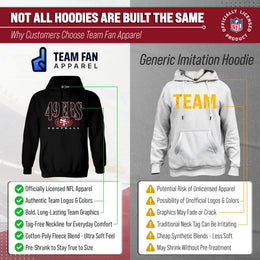 San Francisco 49ers NFL Adult Unisex Overtime Blueprint Soft Fleece Hooded Sweatshirt - Black