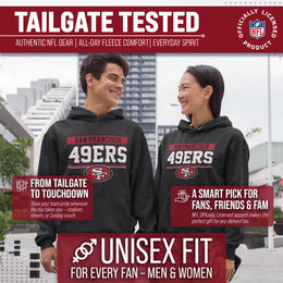 San Francisco 49ers NFL Adult Gameday Charcoal Hooded Sweatshirt - Charcoal
