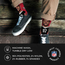 San Francisco 49ers NFL Adult V Curve MVP Player Crew Socks - RED #97