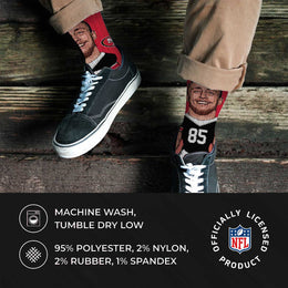 San Francisco 49ers FBF NFL Youth V Curve MVP Player Crew Socks - Red