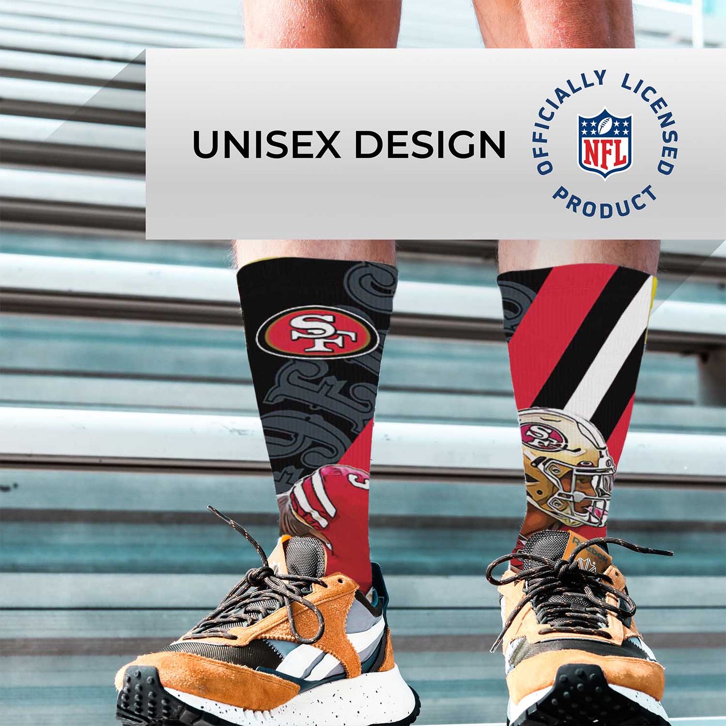 San Francisco 49ers NFL Adult Player Stripe Sock - Black #5