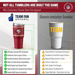 San Francisco 49ers  30 oz Stripe Powder Coat Tumbler | NFL Stainless - Cardinal