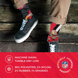 San Francisco 49ers NFL Adult Player Stripe Sock - Black