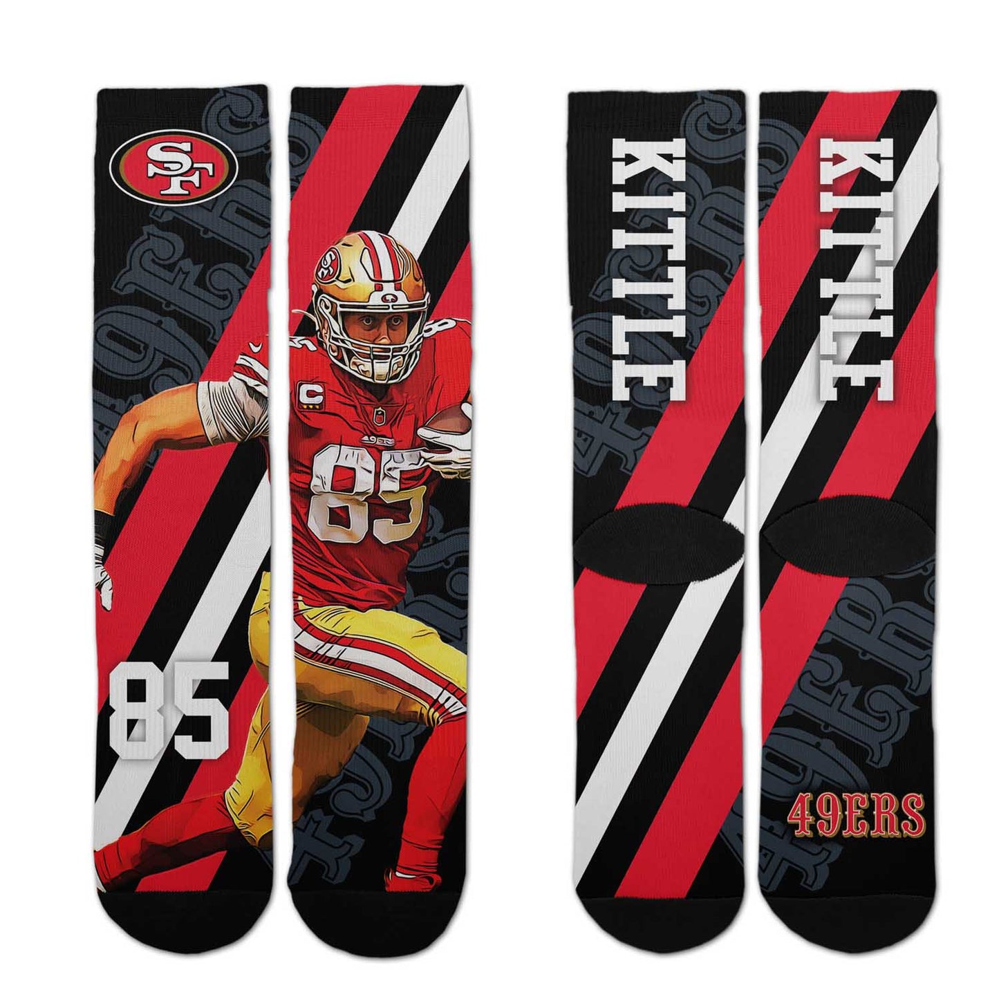 San Francisco 49ers NFL Youth Player Stripe Sock - Black