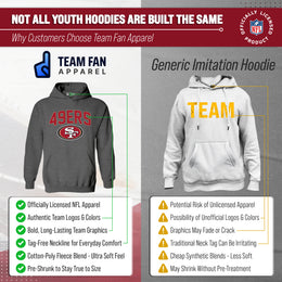 San Francisco 49ers NFL Youth Home Team Hoodie- Kids Hooded Sweatshirt - Sport Gray
