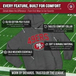 San Francisco 49ers NFL Youth Home Team Hoodie- Kids Hooded Sweatshirt - Sport Gray