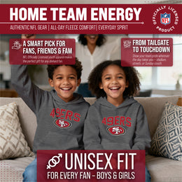 San Francisco 49ers NFL Youth Home Team Hoodie- Kids Hooded Sweatshirt - Sport Gray