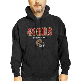 San Francisco 49ers Adult NFL Football Helmet Heather Hooded Sweatshirt  - Charcoal