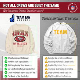 San Francisco 49ers Womens NFL Starstruck Crewneck Pullover - Cream