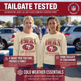 San Francisco 49ers Womens NFL Starstruck Crewneck Pullover - Cream