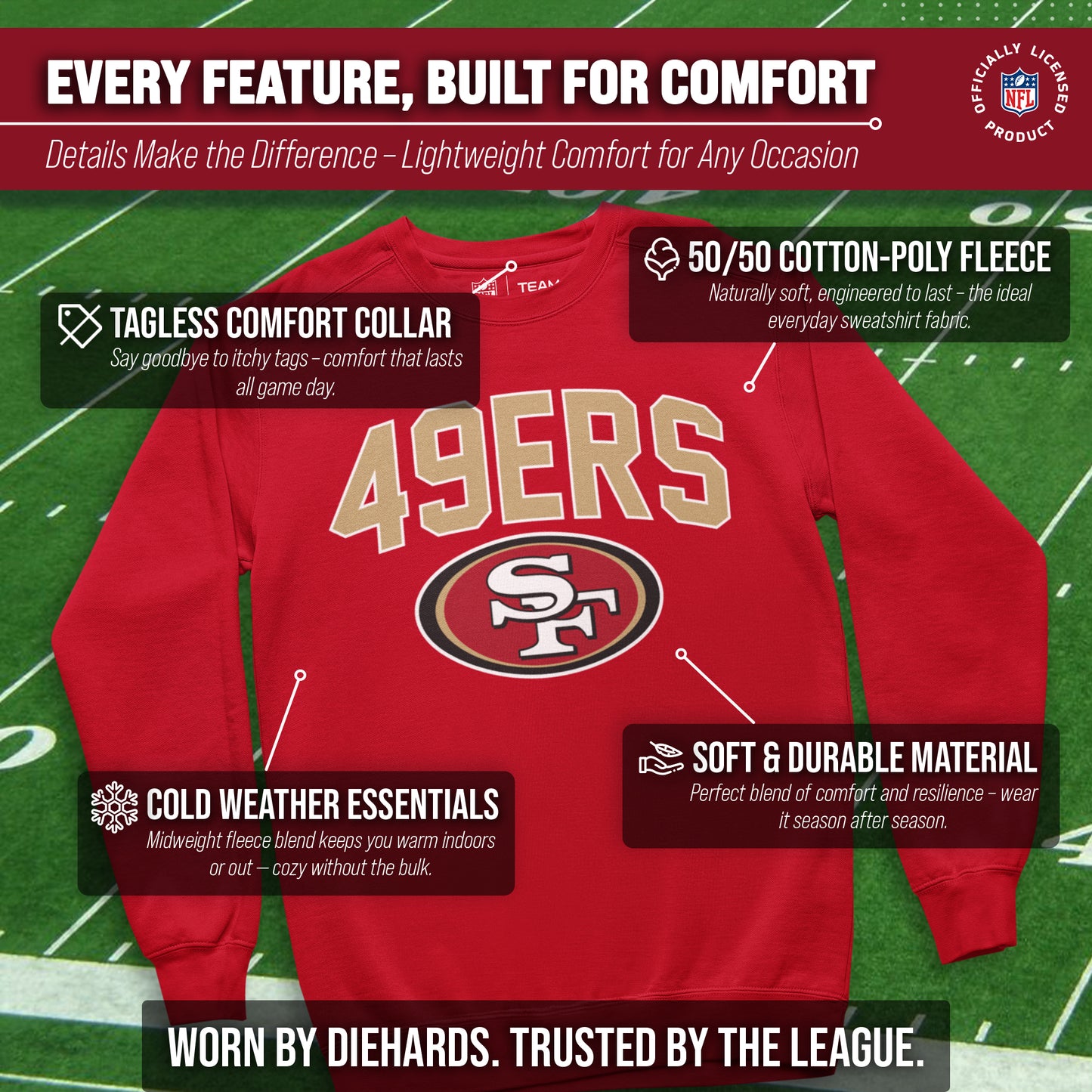 San Francisco 49ers NFL Home Team Crew - Red