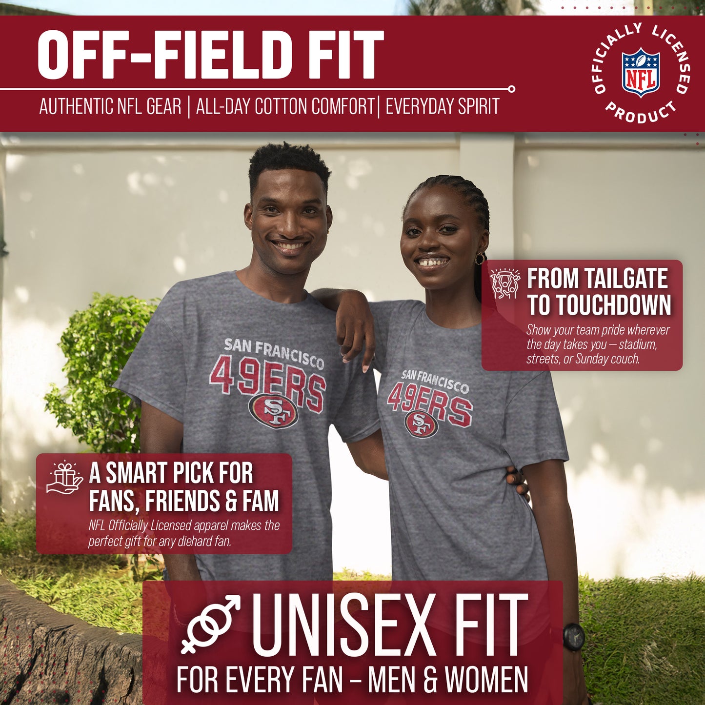 San Francisco 49ers NFL Starting Fresh Short Sleeve Heather T-Shirt - Sport Gray