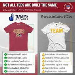 San Francisco 49ers NFL Adult All Star Heather Tag-Less T-Shirt - Red Heather