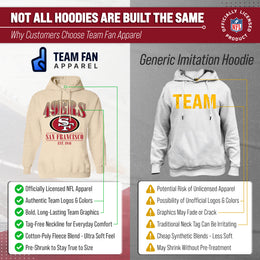 San Francisco 49ers Ladies NFL Starstruck Fleece Pullover Hooded Sweatshirt - Cream