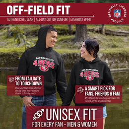 San Francisco 49ers NFL Adult Unisex Starting Fresh Ultra Soft Fleece Hooded Sweatshirt - Black Heather