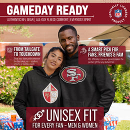 San Francisco 49ers NFL Adult Unisex Modern Throwback Ultra Soft Fleece Hooded Sweatshirt - Black Heather