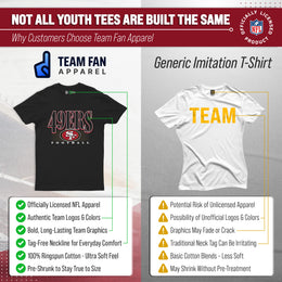 San Francisco 49ers NFL Youth Overtime Blueprint Football T-Shirt Unisex Tag Free Comfortable - Black