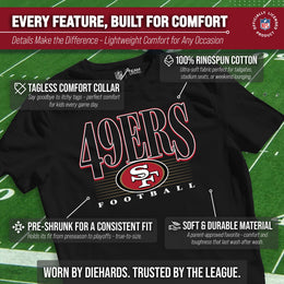 San Francisco 49ers NFL Youth Overtime Blueprint Football T-Shirt Unisex Tag Free Comfortable - Black