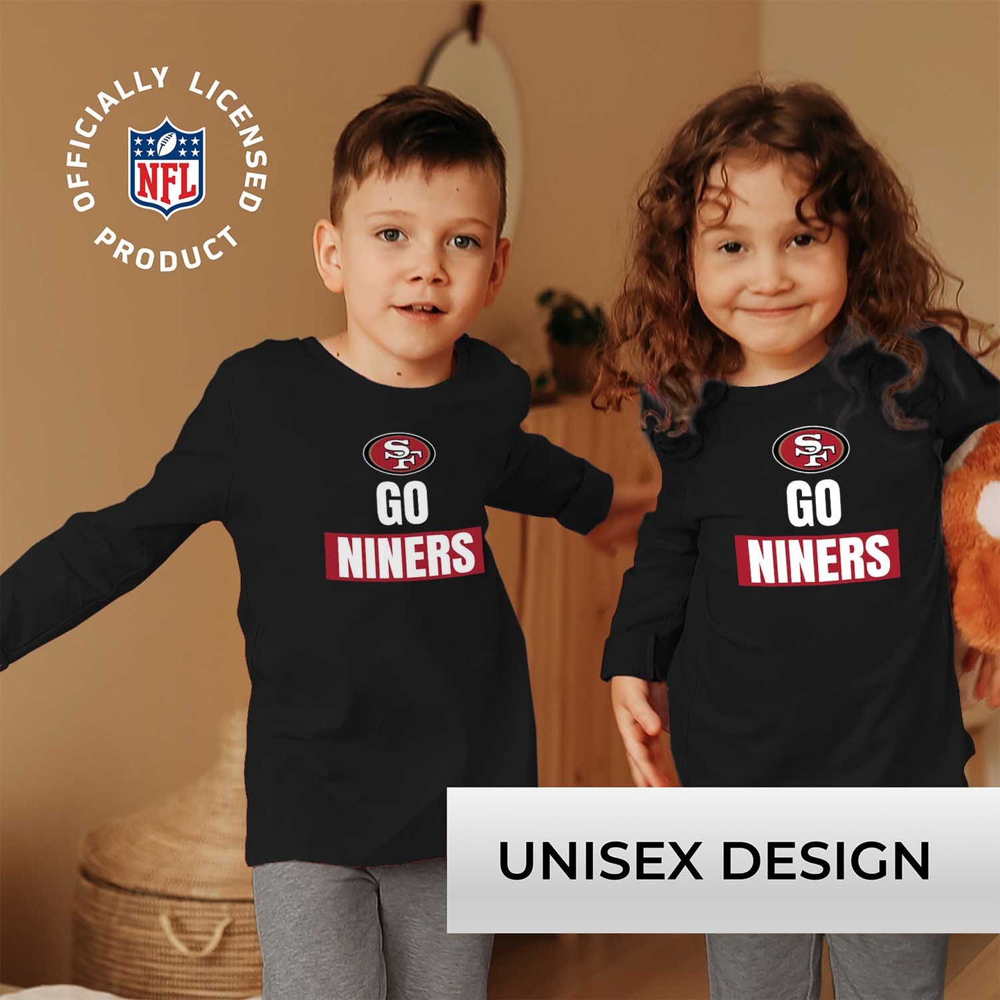 San Francisco 49ers NFL Youth Team Slogan Long Sleeve Shirt  - Black