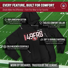 San Francisco 49ers NFL Youth Modern Endzone Football Fleece Hooded Sweatshirt - Black