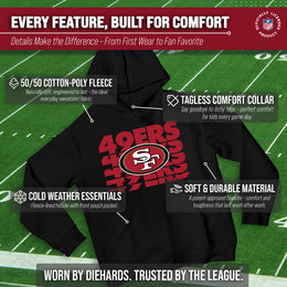 San Francisco 49ers NFL Youth Repeating Logo Football Fleece Hooded Sweatshirt - Black