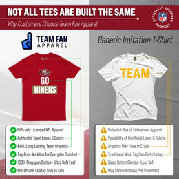 San Francisco 49ers NFL Adult Team Slogan Unisex T-Shirt - Red