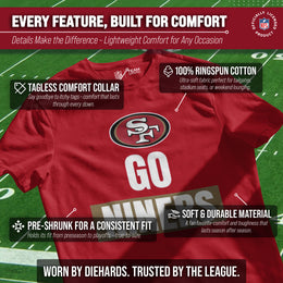 San Francisco 49ers NFL Adult Team Slogan Unisex T-Shirt - Red